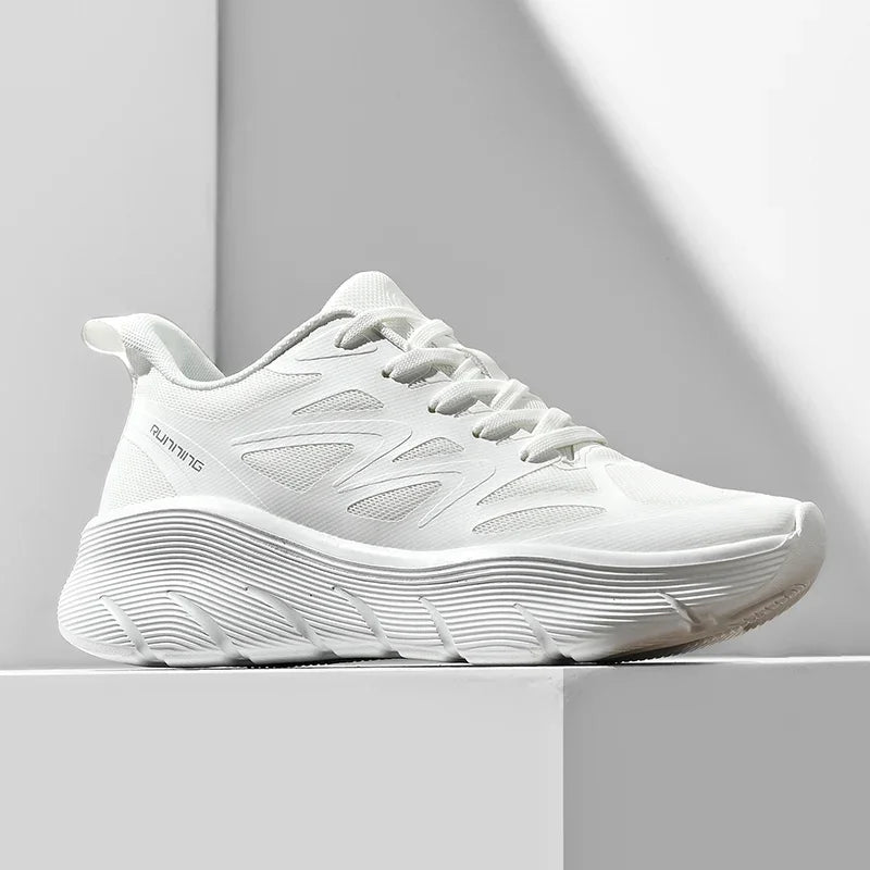 Baskets de Course Respirantes a Semelle epaisse blanc1