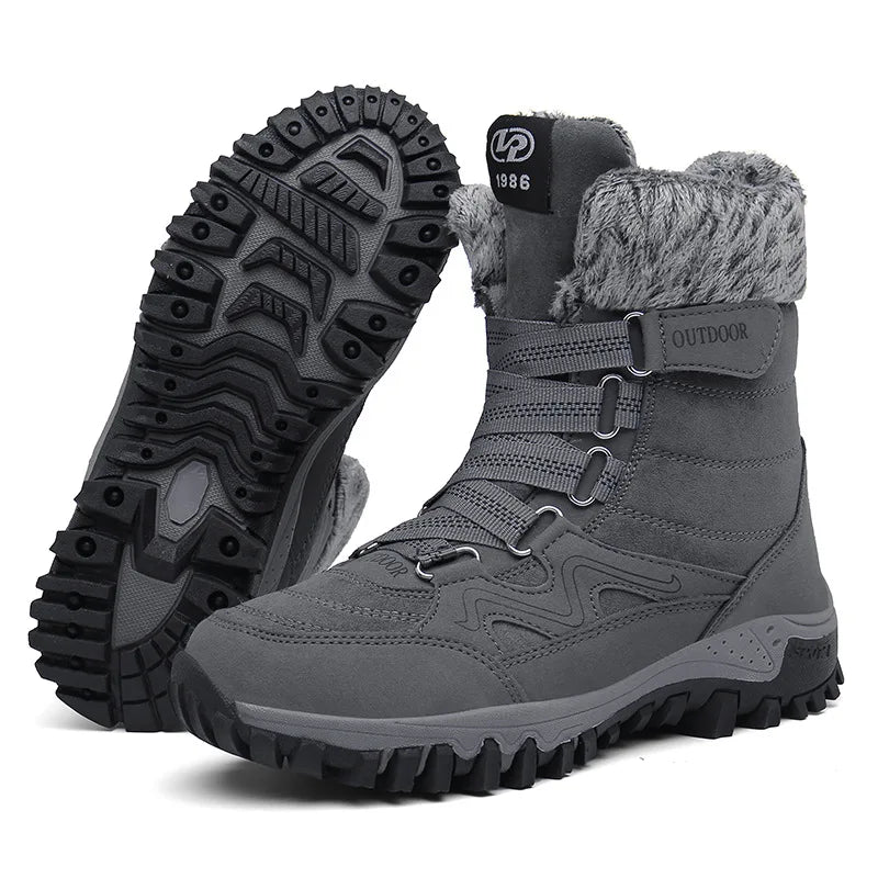 Bottes de Randonnee dHiver Chaudes & Impermeables gris