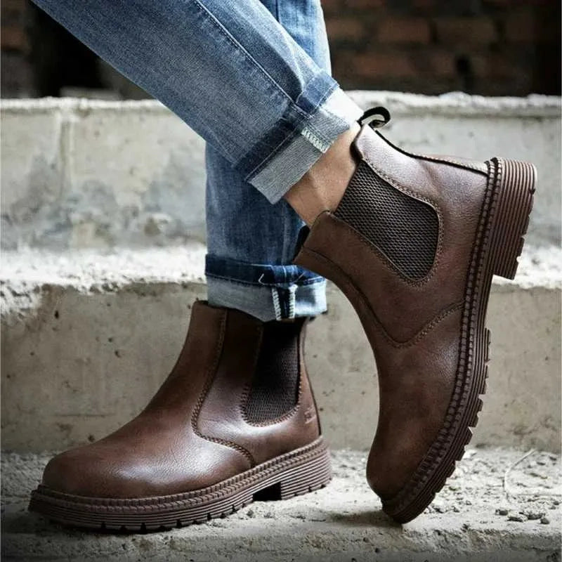 Bottes de Securite a Embout en Acier marron1