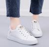 Women's White Breathable Embroidered Flower Sneakers 