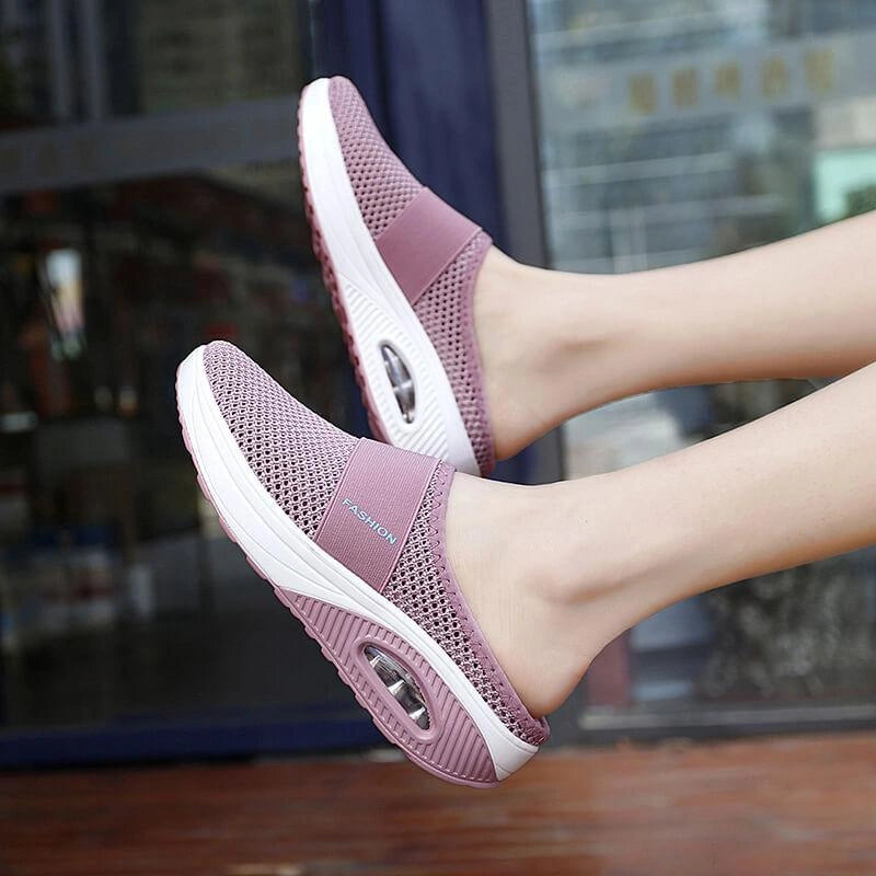 Chaussons de Marche Orthopediques & Diabetiques rose1