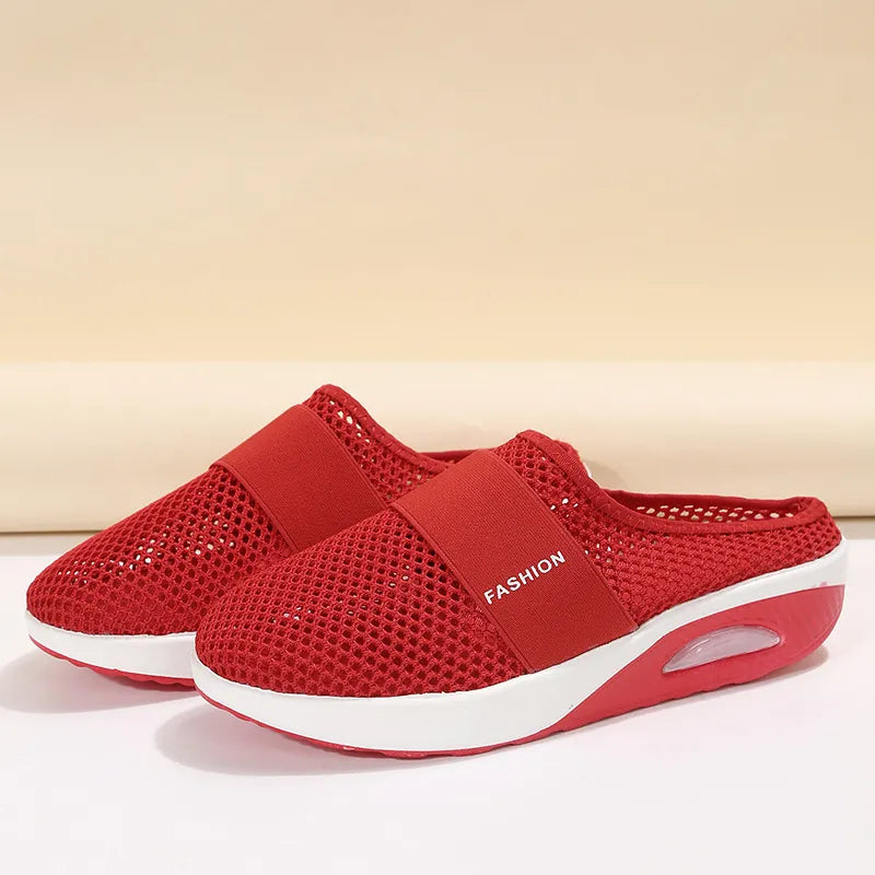 Chaussons de Marche Orthopediques & Diabetiques rouge
