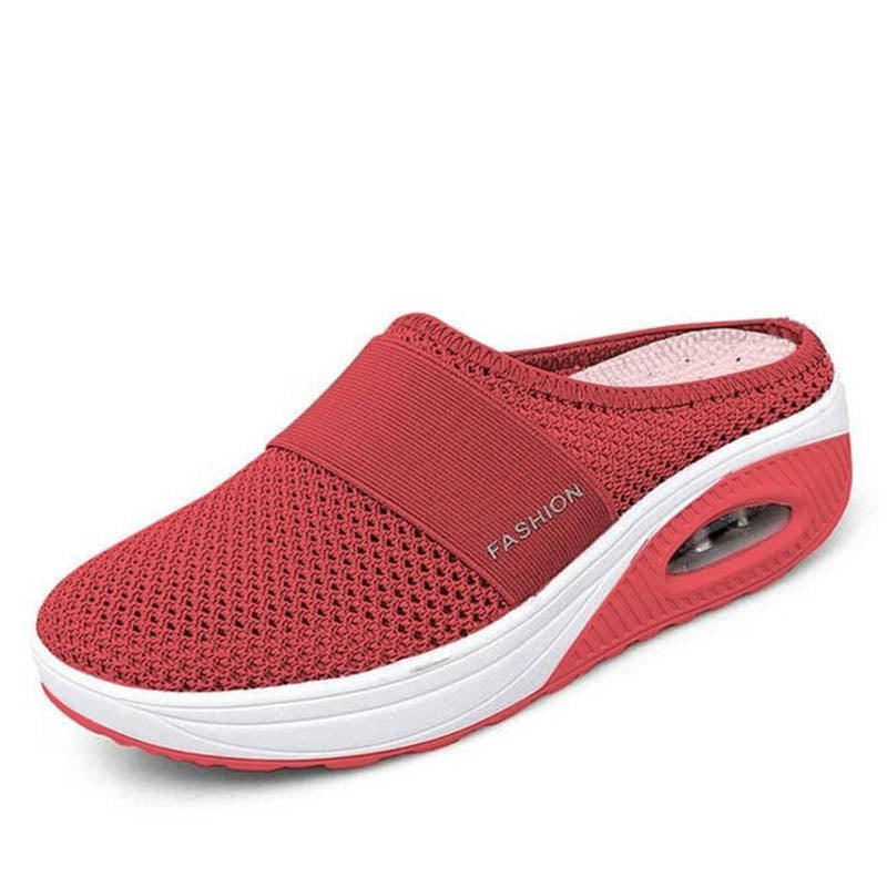 Chaussons de Marche Orthopediques & Diabetiques rouge2