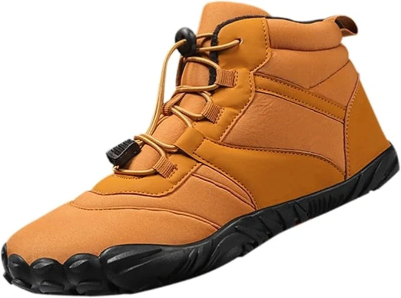 Chaussures Randonnée pieds nus imperméables et chaudes pour l'hiver Homme et Femme-jaune1