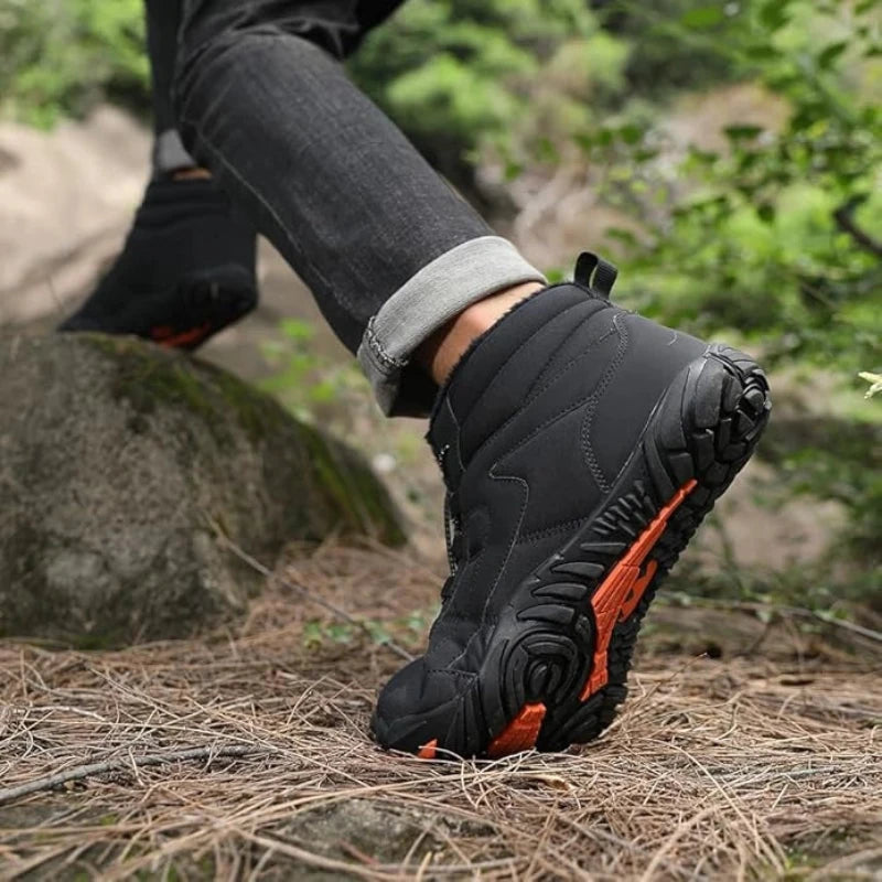 Chaussures Randonnée pieds nus imperméables et chaudes pour l'hiver Homme et Femme-noir2