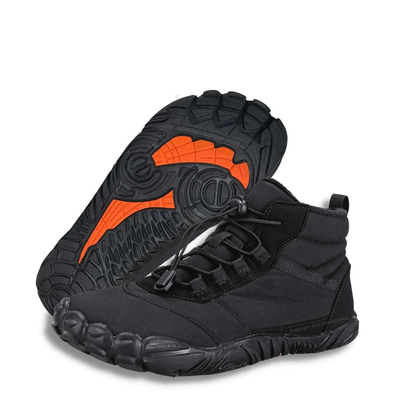 Chaussures Randonnée pieds nus imperméables et chaudes pour l'hiver Homme et Femme-noir5