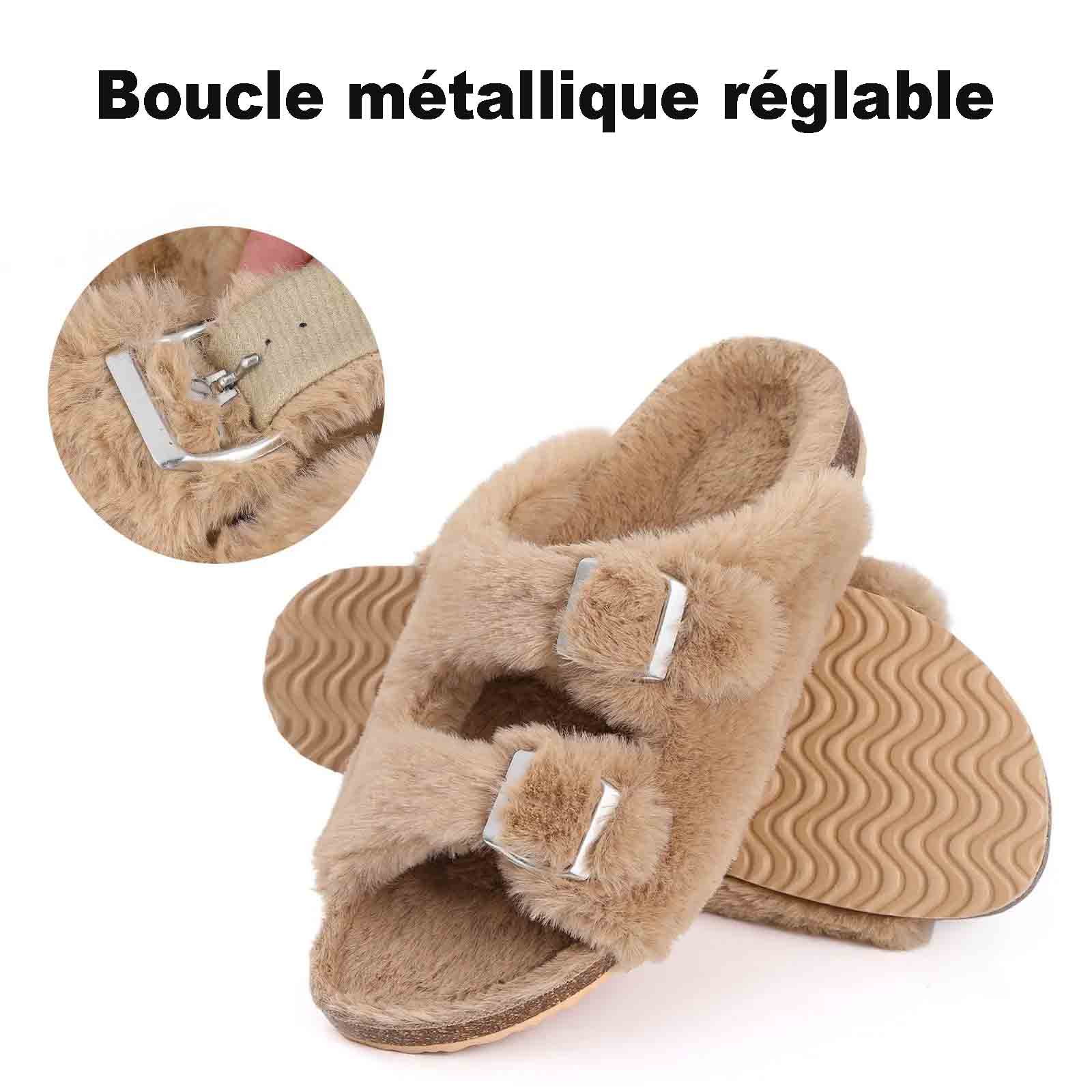 Chaussons Sandales Fourrure Boston - Confort Absolu pour Vos Pieds