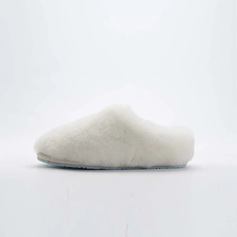 Pantoufles Chaudes et Moelleuses en fourrure douce - Pour Femmes blanc