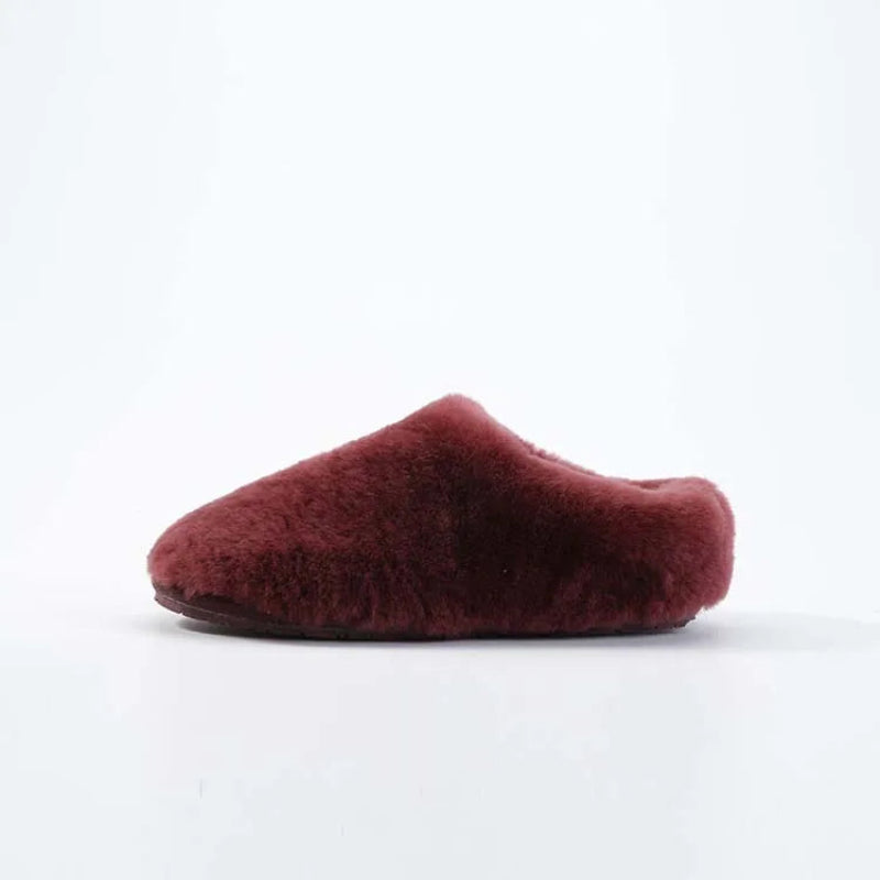 Pantoufles Chaudes et Moelleuses en fourrure douce - Pour Femmes rouge