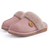 Pantoufles dHiver en Daim avec Doublure en Peluche - Unisexe rose2