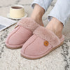 Pantoufles dHiver en Daim avec Doublure en Peluche - Unisexe rose
