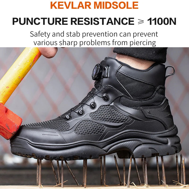 Chaussures de Sécurité à Boutons Rotatifs Ultra-Protectrices 🛠️👞