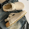 Sabots Retro Antiderapants en Daim & Rembourres en Liege - Pour Femmes gris2