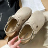 Sabots Retro Antiderapants en Daim & Rembourres en Liege - Pour Femmes gris