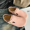 Sabots Retro Antiderapants en Daim & Rembourres en Liege - Pour Femmes rose3