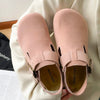 Sabots Retro Antiderapants en Daim & Rembourres en Liege - Pour Femmes rose