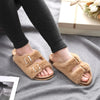 Sandales Boston en Fourrure Moelleuse et Liege - Pour Femme marron1