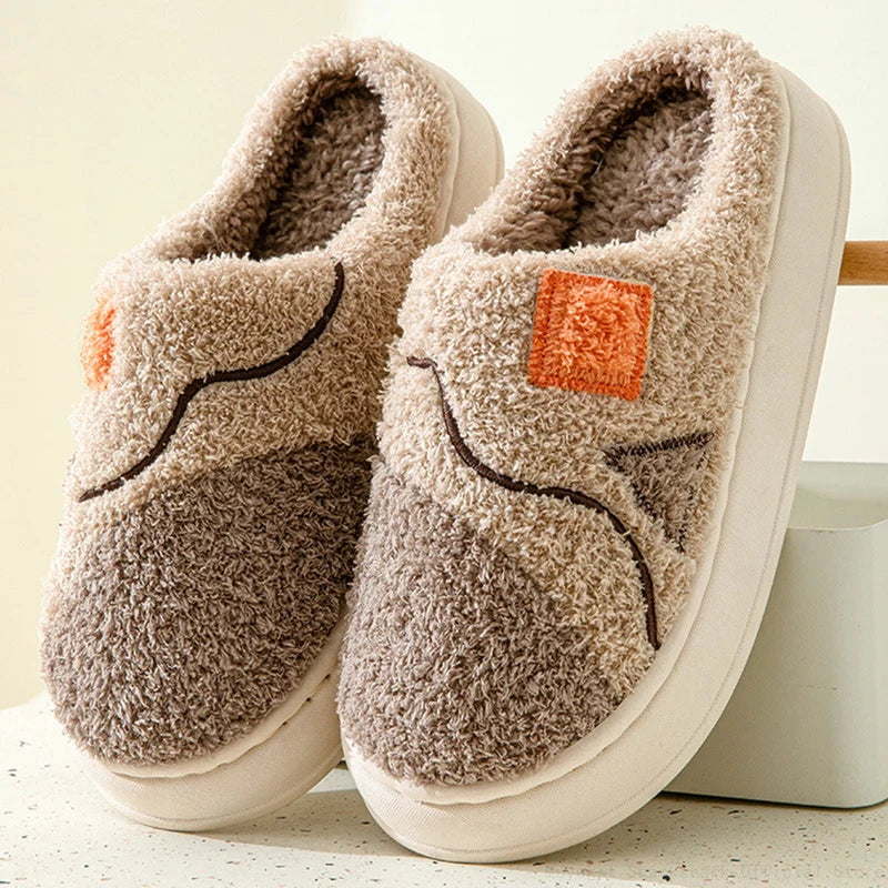 Soft winter fur slippers