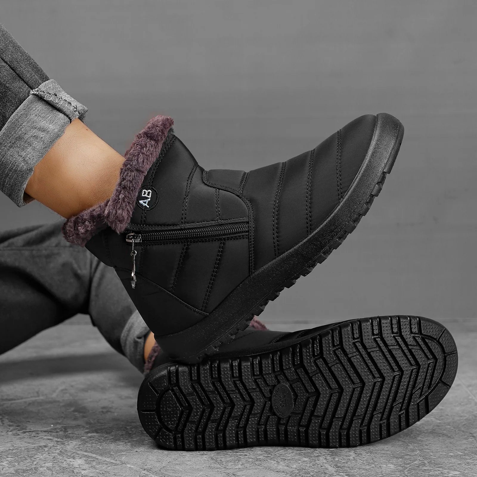 Bottes d'hiver doublées de haute qualité pour hommes