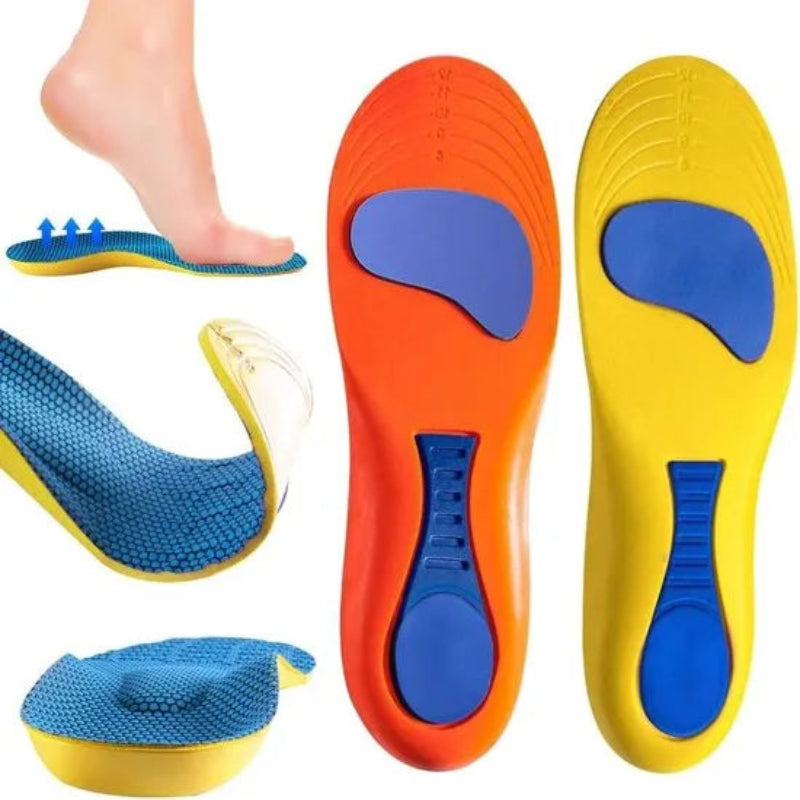  semelles Orthopediques Flexibles et Ajustables Soutien de la Voute Plantaire jaune et orange