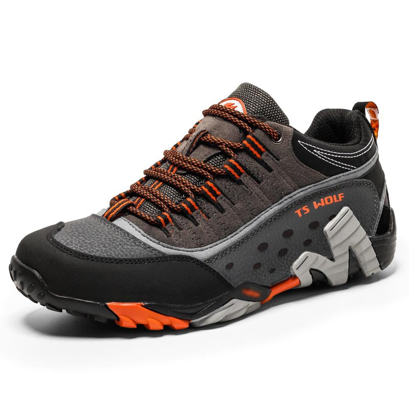 Genuine leather mountain hiking and climbing shoes